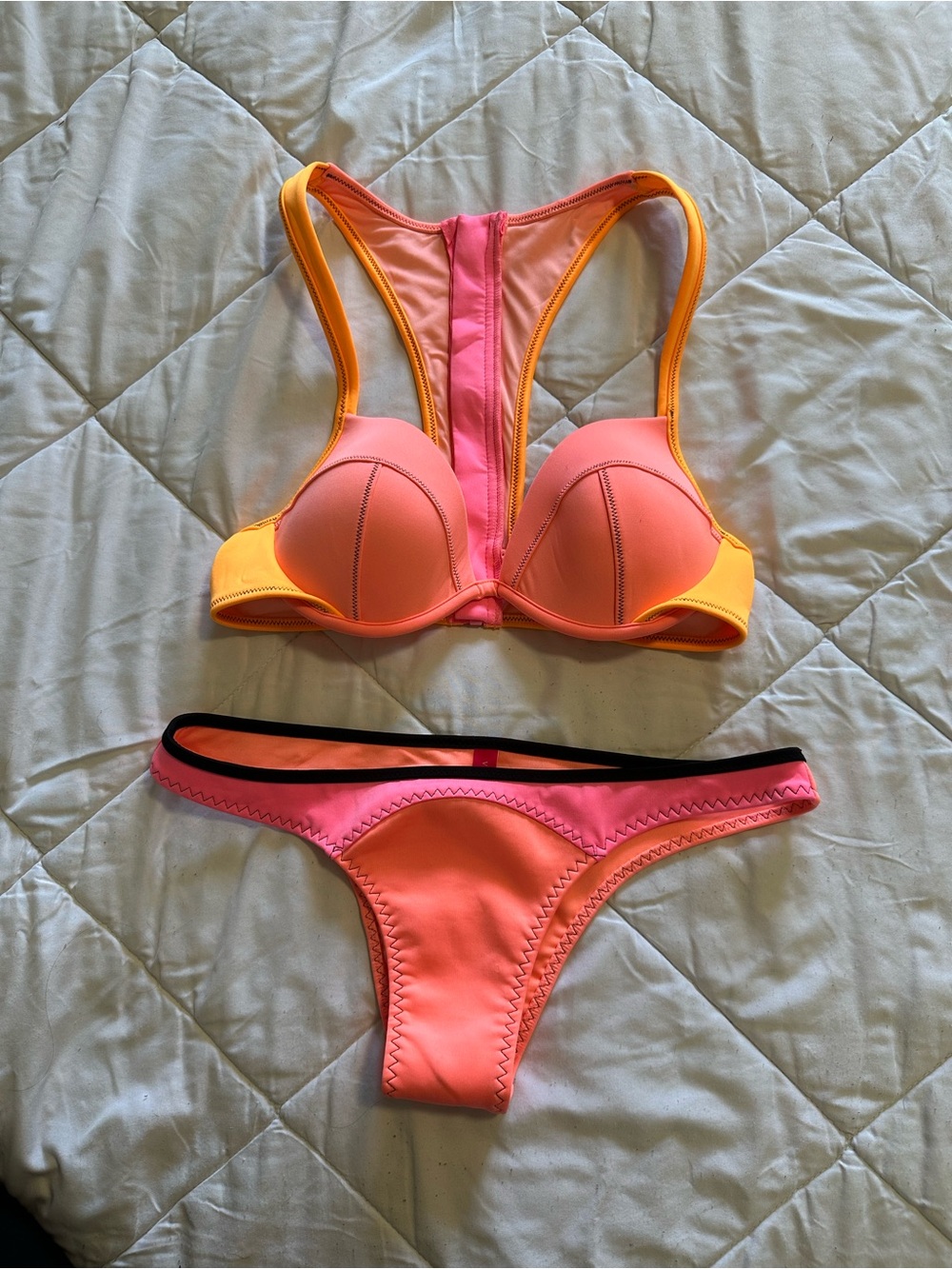Victoria's Secret Neon Coral & Hot Pink Bikini
